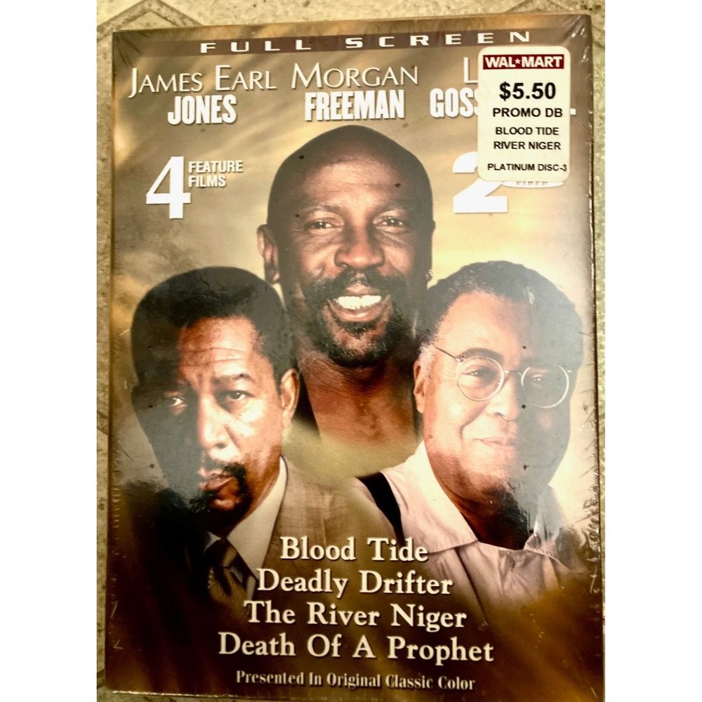 VHS NEW SEALED!  4 Movie:BLOOD TIDE, DEADLY DRIFTER, THE RIVER NIGER, DEATH OF A